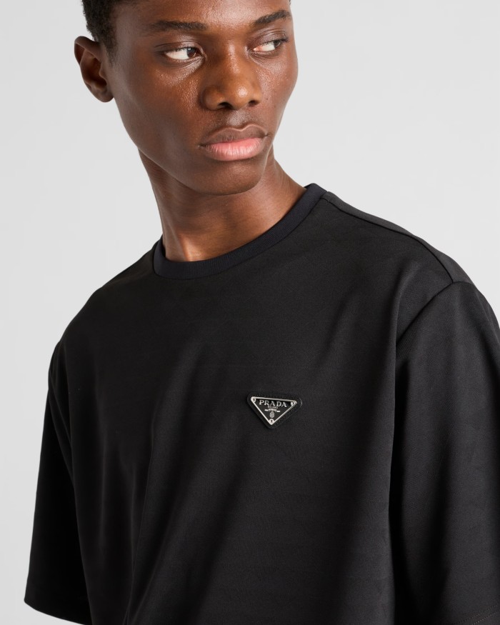 NIGO Prada Men's Spring Black Logo Logo Crew Neck Pullover Short Sleeve T-Shirt #nigo73286