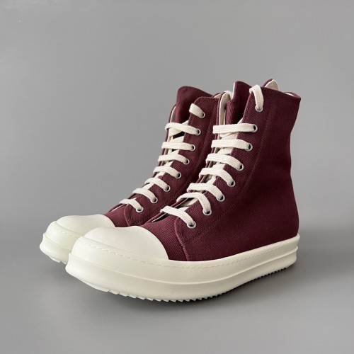 NIGO Rick Owens Drkshdw Classic Solid Colour Canvas High Top Lace Up White Head Men Women Casual Fashion Hundred Zip Couple Shoes #nigo71661