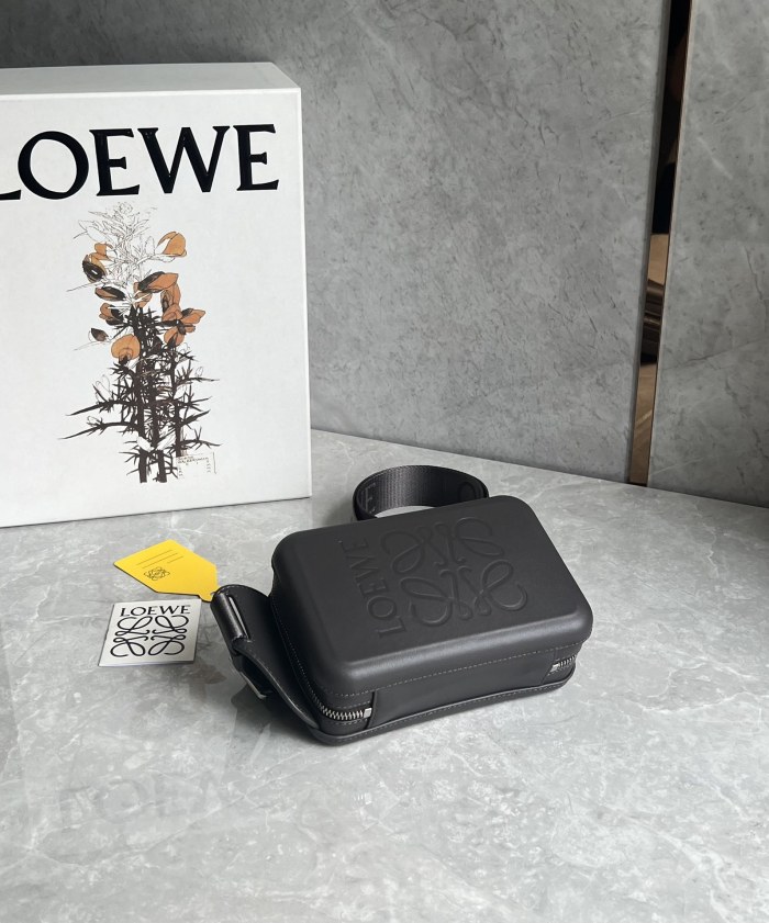 NIGO Loewe Men's Solid Color Embossed Letter Logo Smooth Cowhide Shoulder Crossbody Bag Bags #nigo73312