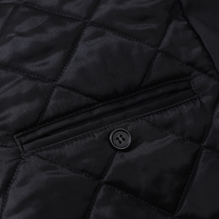 NIGO Prada Men's Fall And Winter Black Nylon With Corduroy Zipper Long Sleeved Jacket #nigo73321