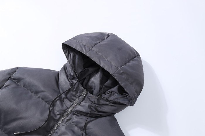 NIGO Prada Men's Autumn and Winter Solid Color Hooded Zipper Long Sleeve Puffer Down Jacket #nigo73319