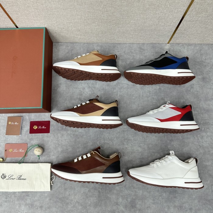 NIGO Loro Piana Week End Walk Men's Casual Shoes Mesh Cowhide Patchwork Sneakers Fashion Simple Commuter Men's Shoes #nigo71663