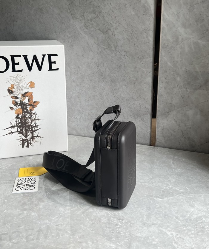 NIGO Loewe Men's Solid Color Embossed Letter Logo Smooth Cowhide Shoulder Crossbody Bag Bags #nigo73312