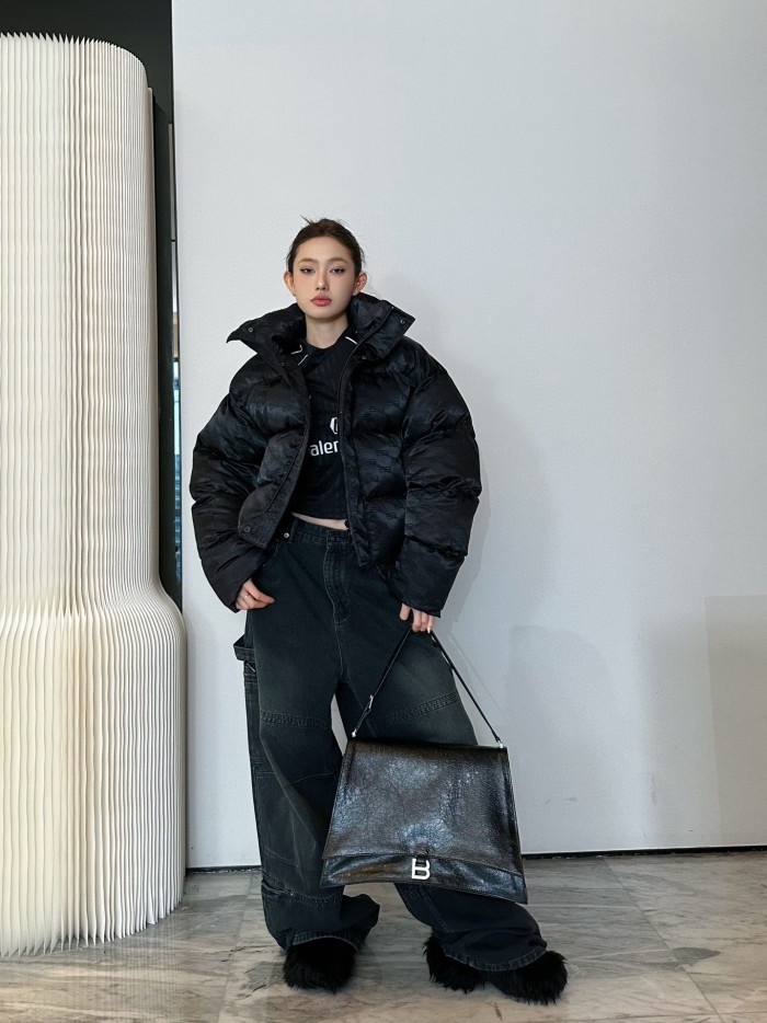 NIGO Balenciaga Men's Women's Autumn And Winter Standing Collar Solid Color Zipper Long Sleeve Puffer Down Jacket #nigo73316