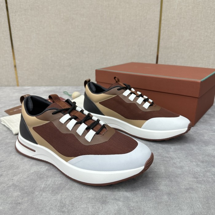 NIGO Loro Piana Week End Walk Men's Casual Shoes Mesh Cowhide Patchwork Sneakers Fashion Simple Commuter Men's Shoes #nigo71663