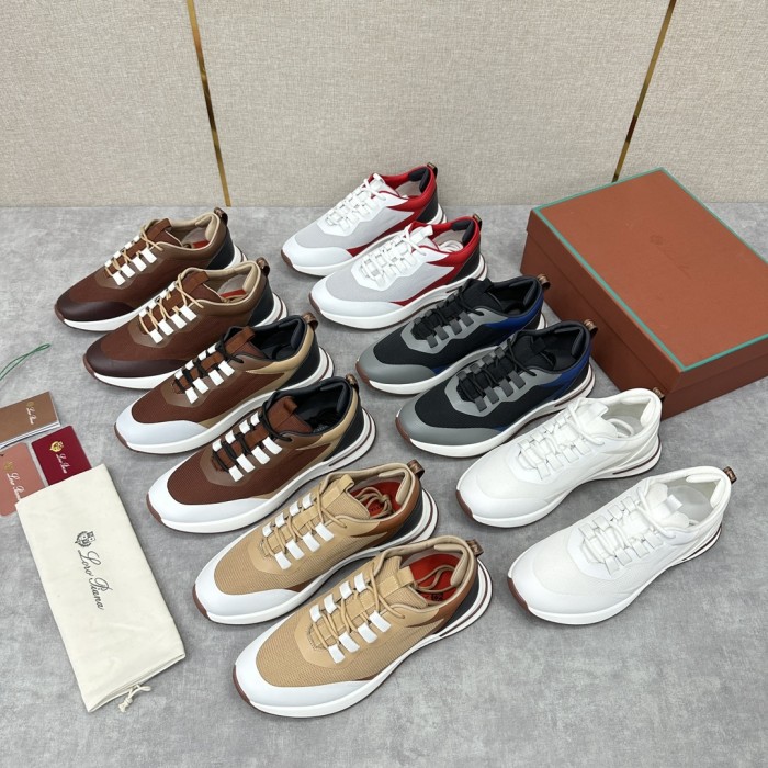 NIGO Loro Piana Week End Walk Men's Casual Shoes Mesh Cowhide Patchwork Sneakers Fashion Simple Commuter Men's Shoes #nigo71663