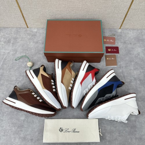 NIGO Loro Piana Week End Walk Men's Casual Shoes Mesh Cowhide Patchwork Sneakers Fashion Simple Commuter Men's Shoes #nigo71663