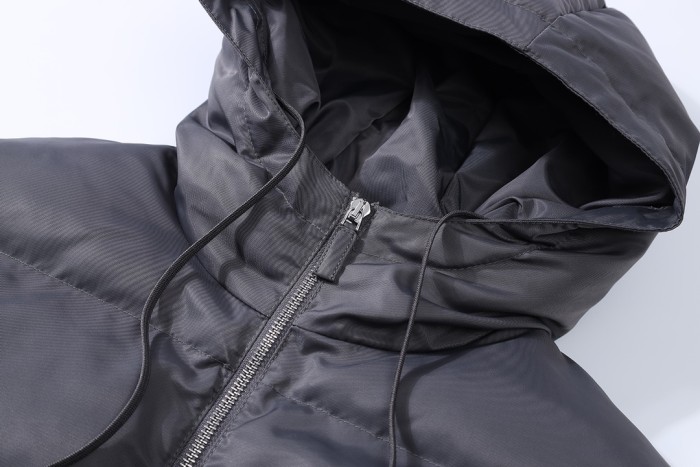 NIGO Prada Men's Autumn and Winter Solid Color Hooded Zipper Long Sleeve Puffer Down Jacket #nigo73319