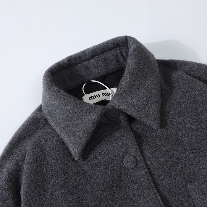 NIGO MiuMiu Women's Autumn and Winter Embroidery Letter Logo Tweed Down Long Sleeve Jacket #nigo73317