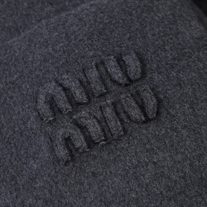 NIGO MiuMiu Women's Autumn and Winter Embroidery Letter Logo Tweed Down Long Sleeve Jacket #nigo73317