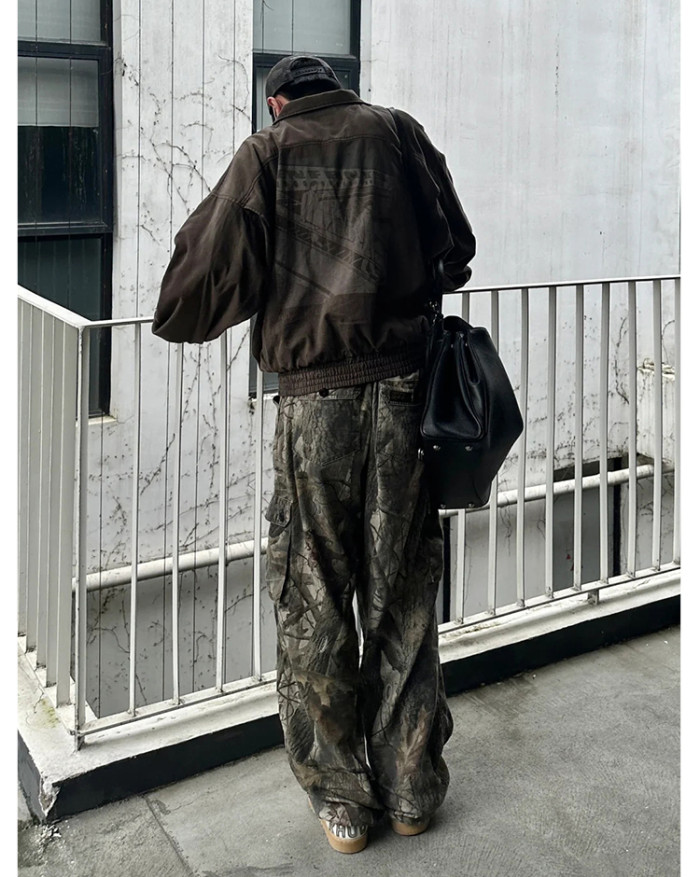 NIGO Enfants Riches Deprimes Men's Spring and Autumn Vintage Old Sandblasted Faded Zipper Solid Color Washed Pilot Long Sleeve Jacket Ngvp #nigo9372