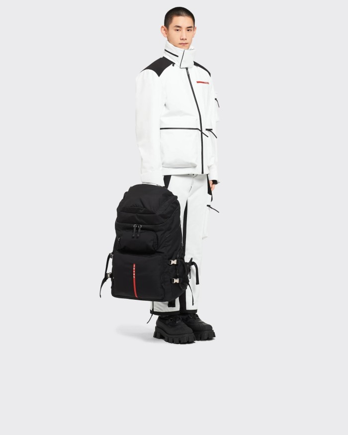 NIGO Prada Men's Black Nylon Fabric Multifunctional Hiking Backpack Shoulder Bag Bags #nigo73347