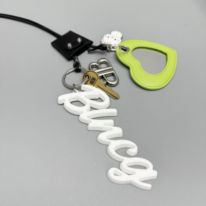 NIGO Balenciaga Men's Black (color) Letter Logo Bag Charm Keychain #nigo73346