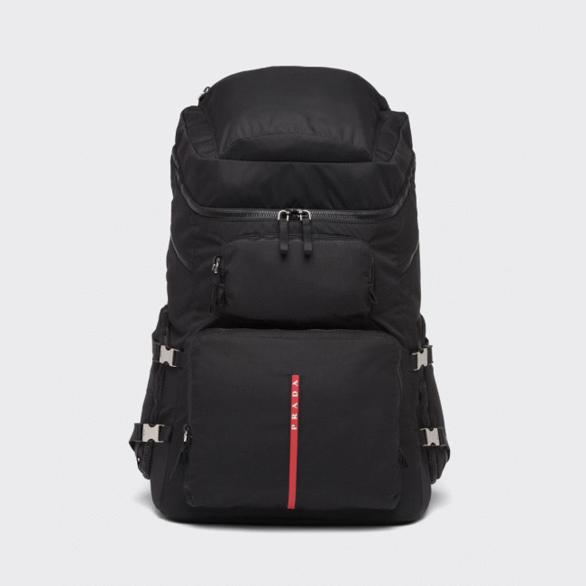 NIGO Prada Men's Black Nylon Fabric Multifunctional Hiking Backpack Shoulder Bag Bags #nigo73347