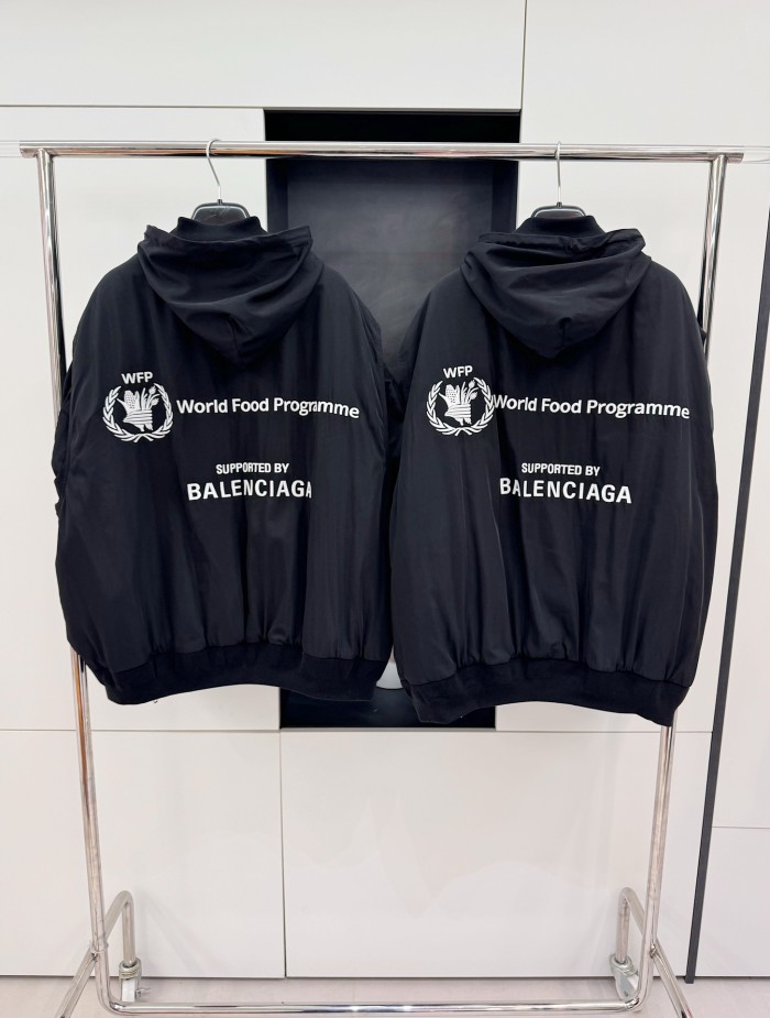 NIGO Balenciaga Men's Black Autumn/Winter Monogram Printed Loose Fit Hooded Zip Jacket #nigo73343