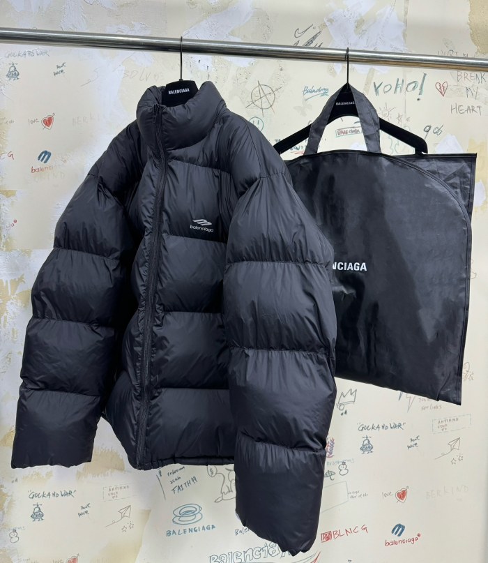 NIGO Balenciaga Men's Women's Autumn And Winter Standing Collar Solid Color Zipper Long Sleeve Puffer Down Jacket #nigo73355