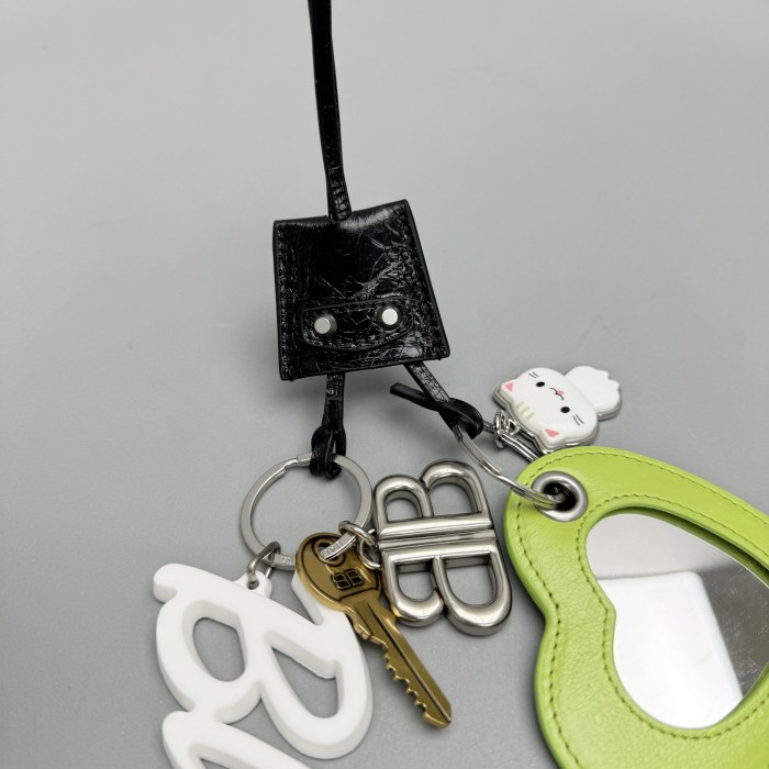 NIGO Balenciaga Men's Black (color) Letter Logo Bag Charm Keychain #nigo73346