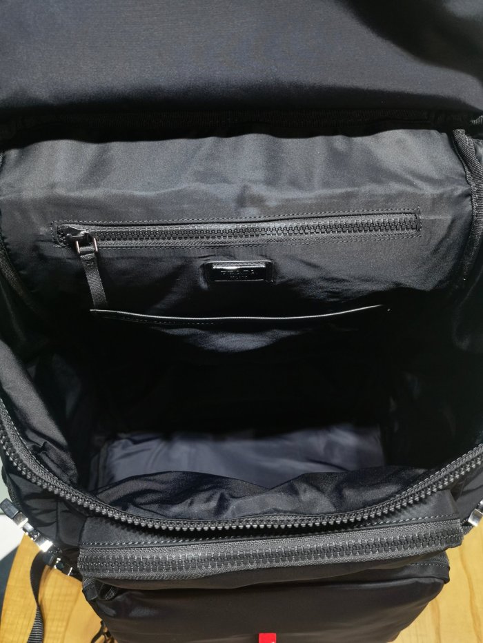 NIGO Prada Men's Black Nylon Fabric Multifunctional Hiking Backpack Shoulder Bag Bags #nigo73347