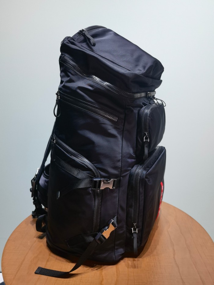 NIGO Prada Men's Black Nylon Fabric Multifunctional Hiking Backpack Shoulder Bag Bags #nigo73347