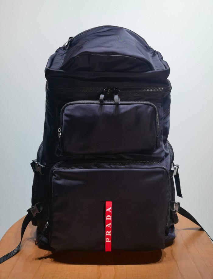 NIGO Prada Men's Black Nylon Fabric Multifunctional Hiking Backpack Shoulder Bag Bags #nigo73347