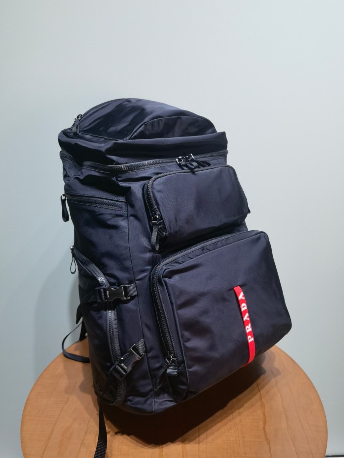 NIGO Prada Men's Black Nylon Fabric Multifunctional Hiking Backpack Shoulder Bag Bags #nigo73347