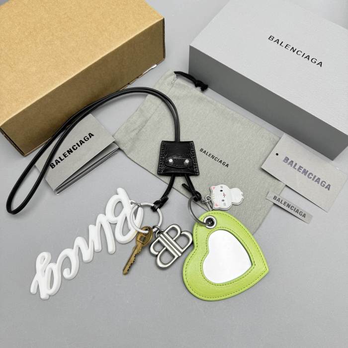 NIGO Balenciaga Men's Black (color) Letter Logo Bag Charm Keychain #nigo73346