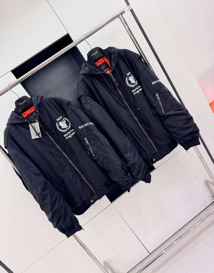NIGO Balenciaga Men's Black Autumn/Winter Monogram Printed Loose Fit Hooded Zip Jacket #nigo73343