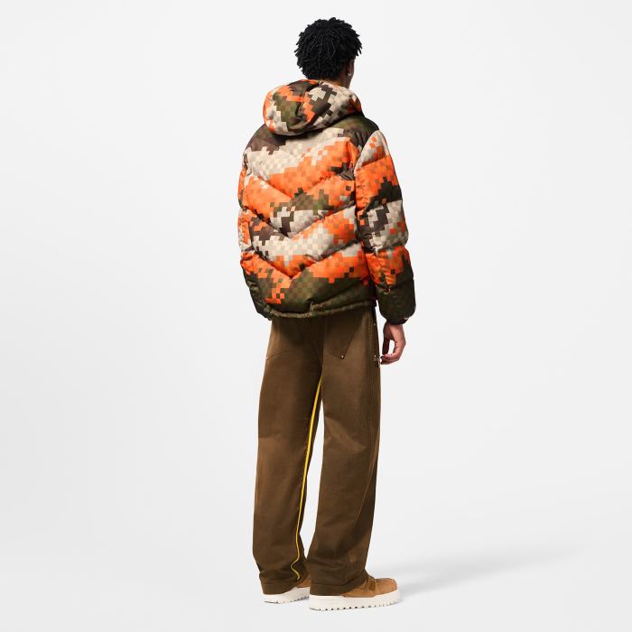 NIGO Louis Vuitton Men's Autumn And Winter Checkerboard Check Print Long Sleeve Loose Hooded Puffer Down Jacket Ngvp #nigo9393