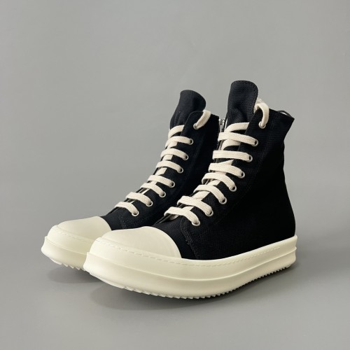NIGO Rick Owens Classic Solid Colour Canvas High Top Lace Up White Head Men Women Casual Fashion Hundred Zip Couple Shoes #nigo73377