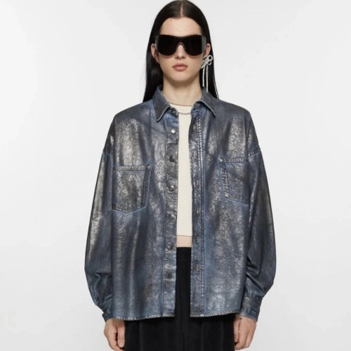 NIGO Acne Studios Men's Women's Spring And Autumn Loose Denim Long Sleeve Lapel Cotton Shirt Casual Straight Denim Pants Ngvp #nigo9387