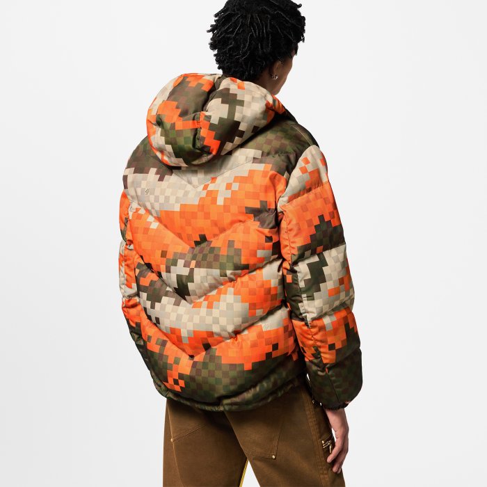NIGO Louis Vuitton Men's Autumn And Winter Checkerboard Check Print Long Sleeve Loose Hooded Puffer Down Jacket Ngvp #nigo9393