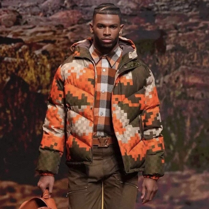NIGO Louis Vuitton Men's Autumn And Winter Checkerboard Check Print Long Sleeve Loose Hooded Puffer Down Jacket Ngvp #nigo9393
