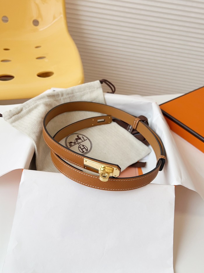 NIGO Hermes Epsom Calfskin Belt Kelly Belt Buckle Fashion Luxury Temperament Thin Belt Width 18MM #nigo73379