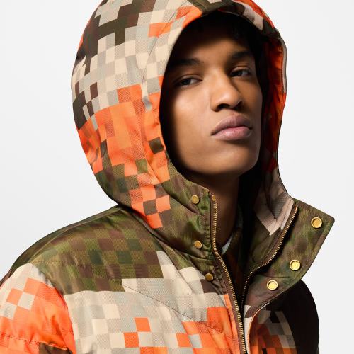 NIGO Louis Vuitton Men's Autumn And Winter Checkerboard Check Print Long Sleeve Loose Hooded Puffer Down Jacket Ngvp #nigo9393