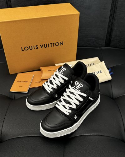 NIGO Louis Vuitton Men's LV Trainer Sneakers Calf Leather Upper Low Top Lace Up Fashion Board Shoes #nigo73383