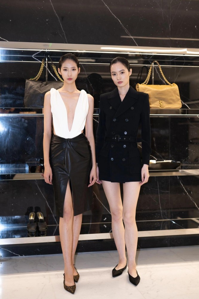 NIGO SAINT LAURENT Women's Spring, Autumn And Winter Double-Breasted Belt Solid Color Wool Short Black Dress Long-Sleeved Straight Coat Ngvp #nigo9399