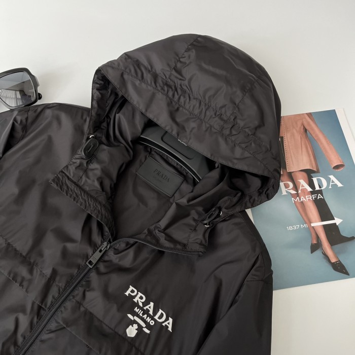 NIGO Prada Men's Spring and Summer Fashion Solid Color Zipper Long Sleeve Hooded Jacket #nigo73389