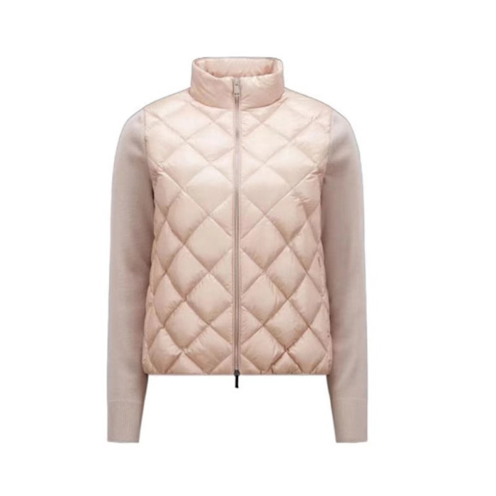 NIGO Moncler Women's Solid Color Autumn And Winter Standing Collar Zipper Splicing Long Sleeve Casual Puffer Down Jacket #nigo71643