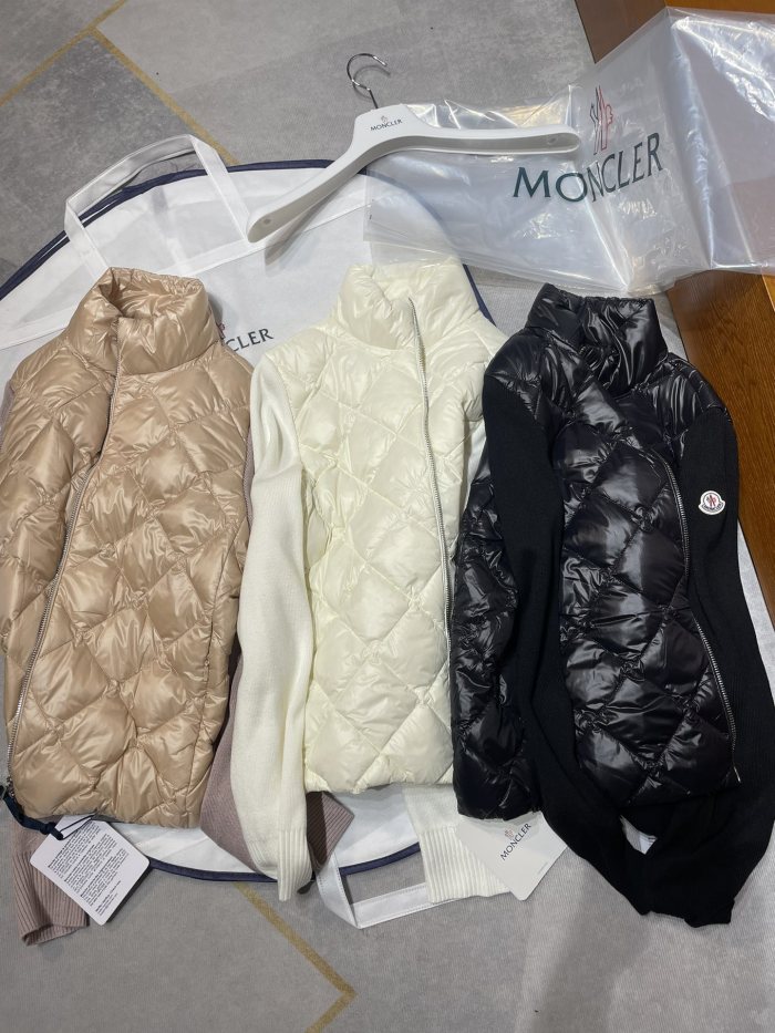 NIGO Moncler Women's Solid Color Autumn And Winter Standing Collar Zipper Splicing Long Sleeve Casual Puffer Down Jacket #nigo71643