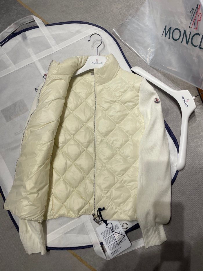 NIGO Moncler Women's Solid Color Autumn And Winter Standing Collar Zipper Splicing Long Sleeve Casual Puffer Down Jacket #nigo71643