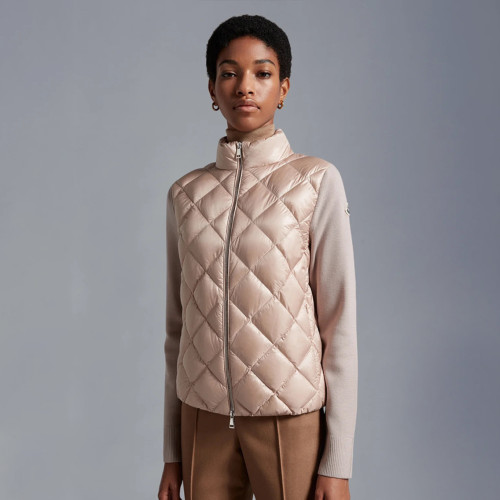 NIGO Moncler Women's Solid Color Autumn And Winter Standing Collar Zipper Splicing Long Sleeve Casual Puffer Down Jacket #nigo71643