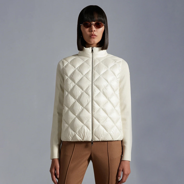 NIGO Moncler Women's Solid Color Autumn And Winter Standing Collar Zipper Splicing Long Sleeve Casual Puffer Down Jacket #nigo71643