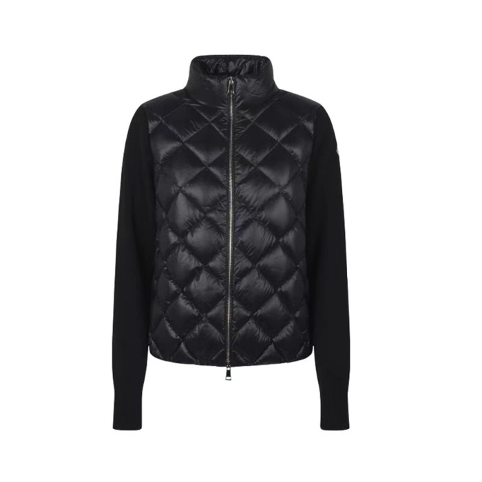 NIGO Moncler Women's Solid Color Autumn And Winter Standing Collar Zipper Splicing Long Sleeve Casual Puffer Down Jacket #nigo71643