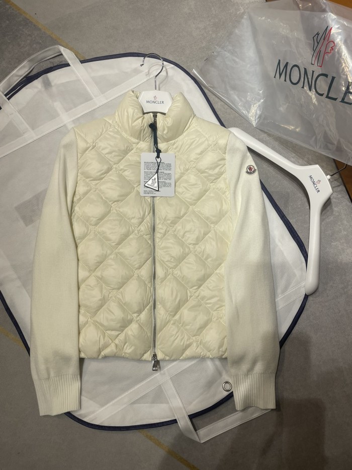 NIGO Moncler Women's Solid Color Autumn And Winter Standing Collar Zipper Splicing Long Sleeve Casual Puffer Down Jacket #nigo71643