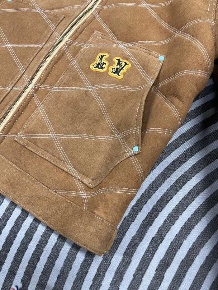 NIGO Louis Vuitton Men's Winter Logo Embroidery Wool Lapel Zipper Long Sleeve Jacket #nigo73429