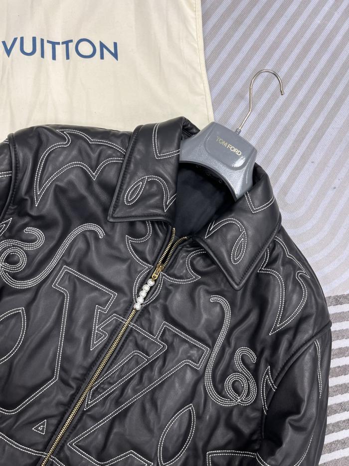 NIGO Louis Vuitton Men's Fall And Winter Black Full Print Pattern Lapel Zipper Long Sleeve Jacket #nigo73431