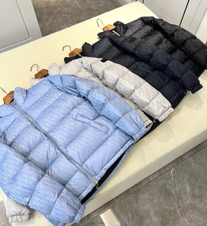 Nigo Dior Men's Winter Solid Color Logo Full Print Zipper Collar Down Long Sleeve Puffer Down Jacket #nigo73421