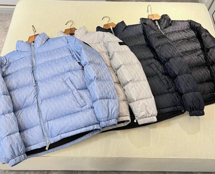 Nigo Dior Men's Winter Solid Color Logo Full Print Zipper Collar Down Long Sleeve Puffer Down Jacket #nigo73421