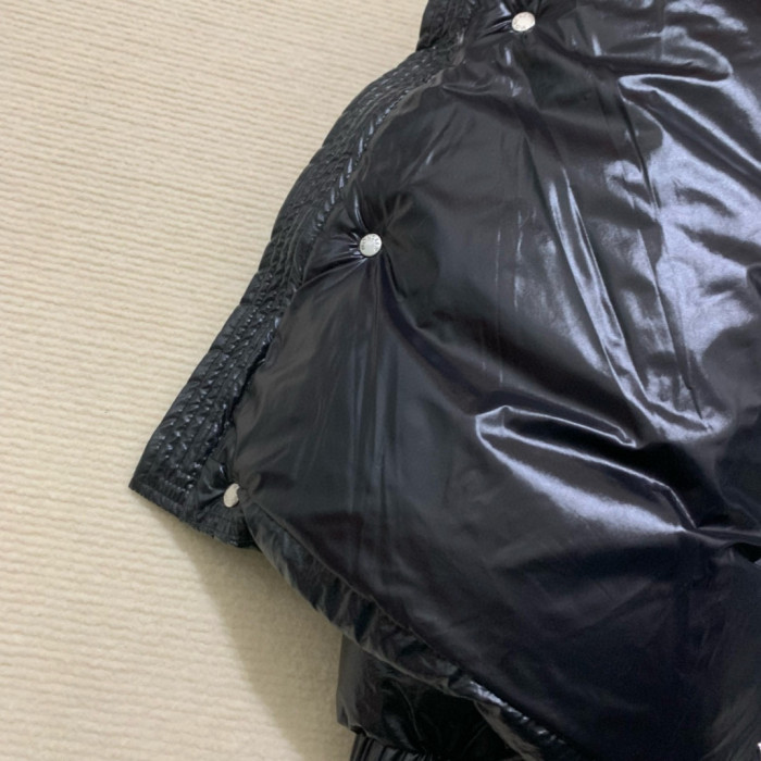 NIGO Moncler Men's Winter Warm Black Embroidered Logo Short Long Sleeve Hooded Puffer Down Jacket #nigo71645