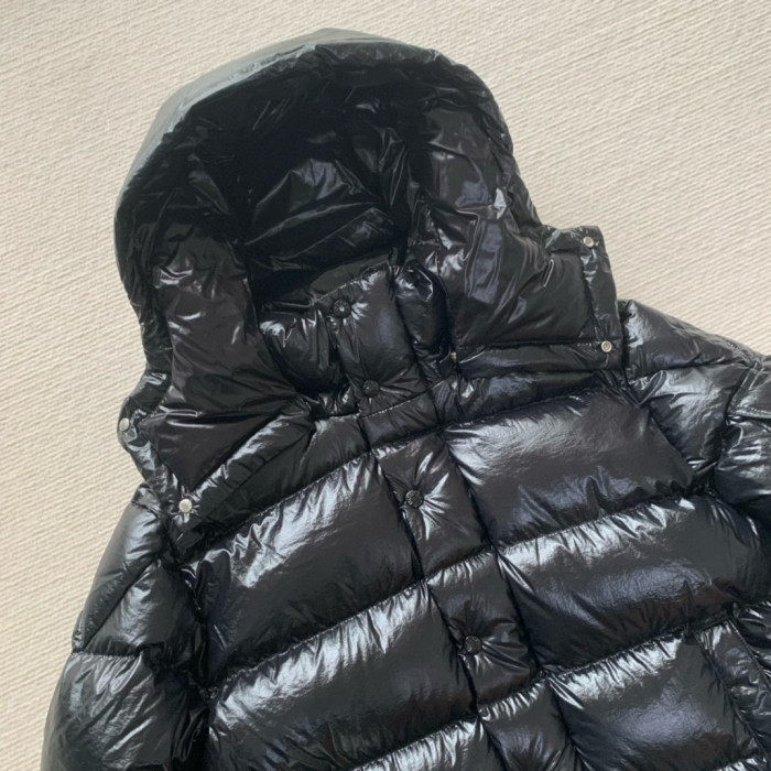 NIGO Moncler Men's Winter Warm Black Embroidered Logo Short Long Sleeve Hooded Puffer Down Jacket #nigo71645